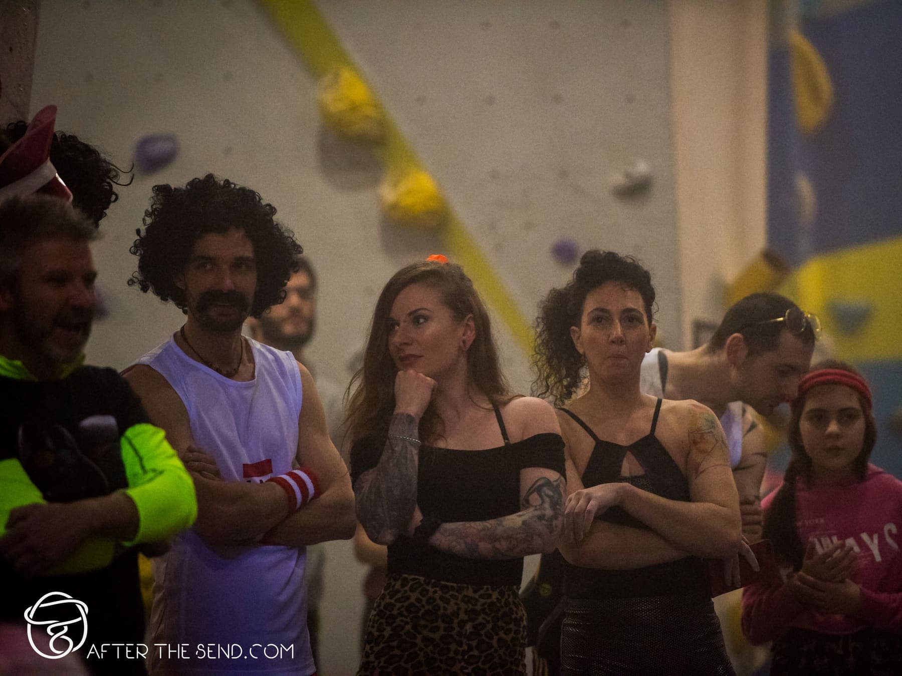 A crowd in eighties fancy dress at our Back to the 80s party