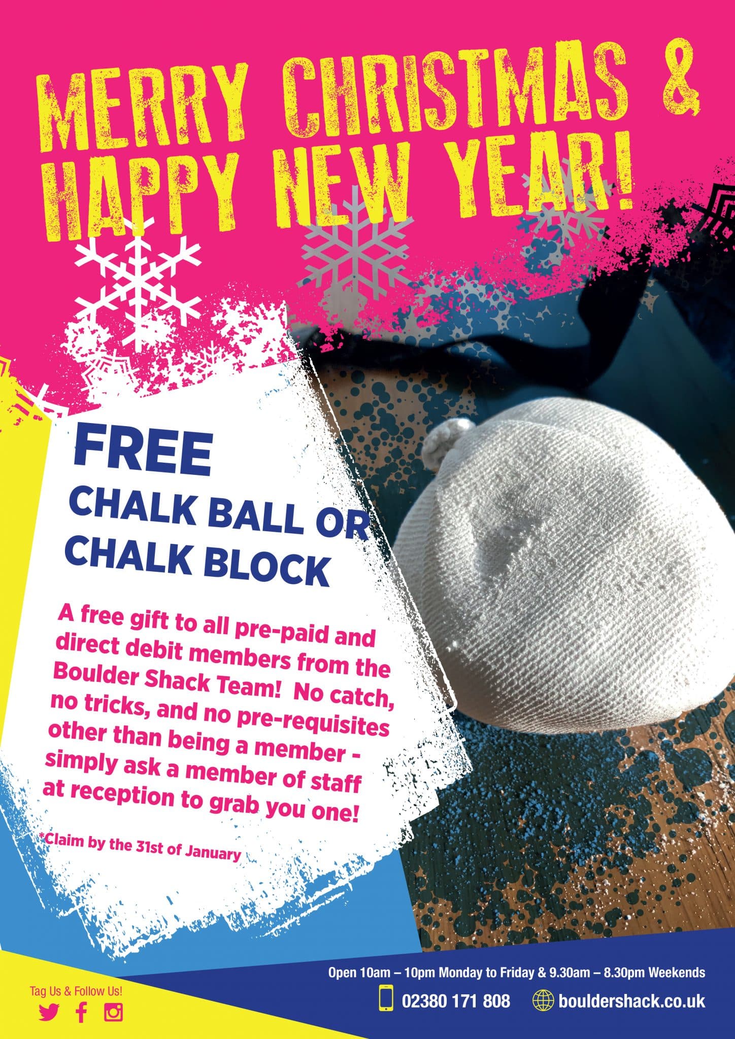 Photograph from the post: Free Chalk for Pre-Paid/Direct Debit Members!