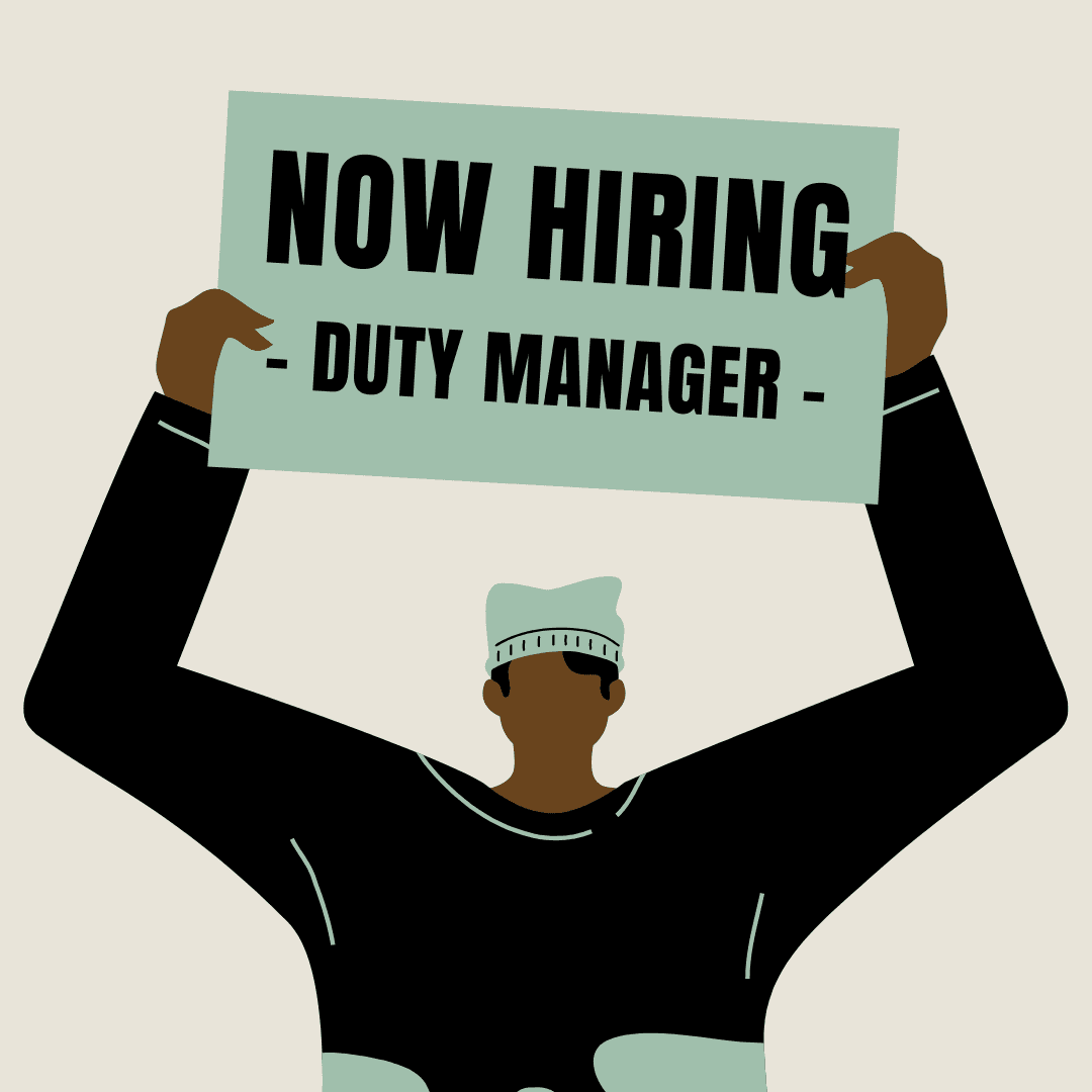 Photograph from the post: Duty Manager Applications Please!