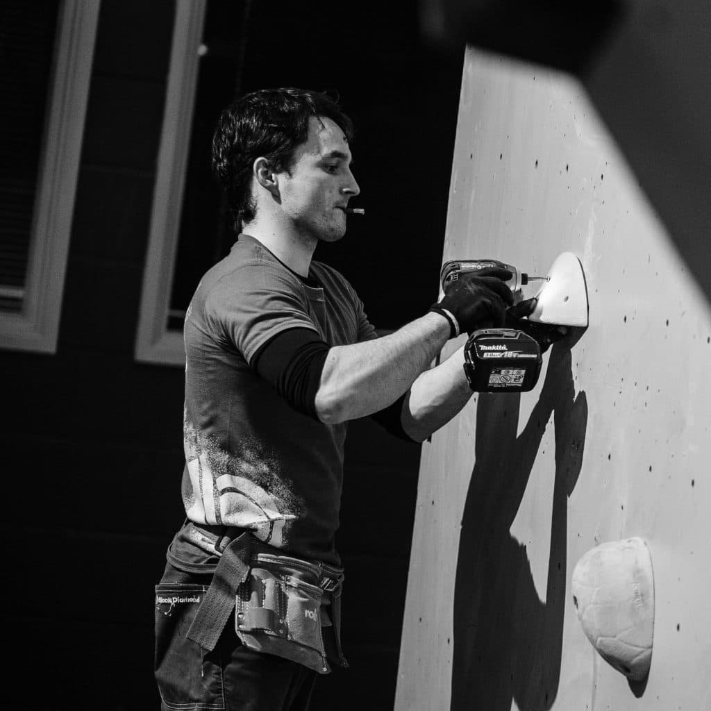 Ollie Wragg, lead route setter at Boulder Shack