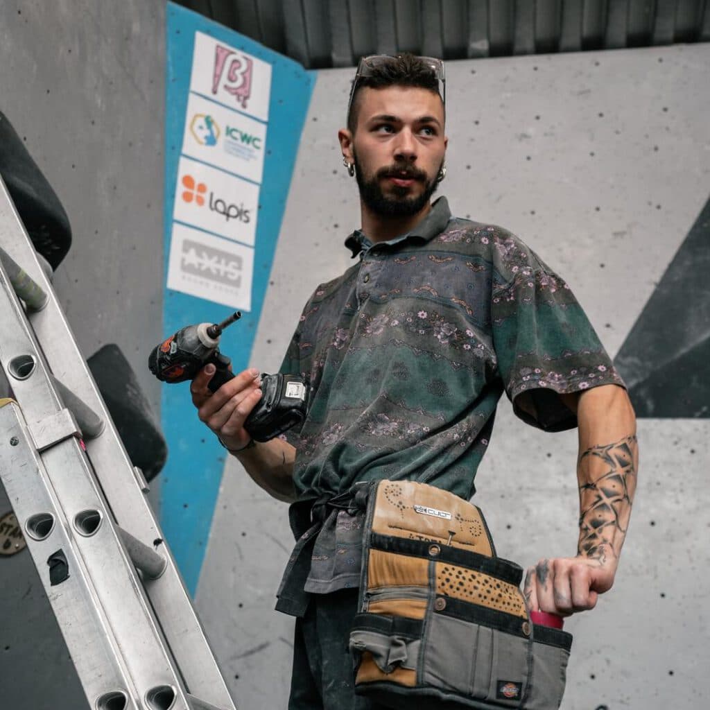 Joel Shaw, duty manager and route setter at Boulder Shack